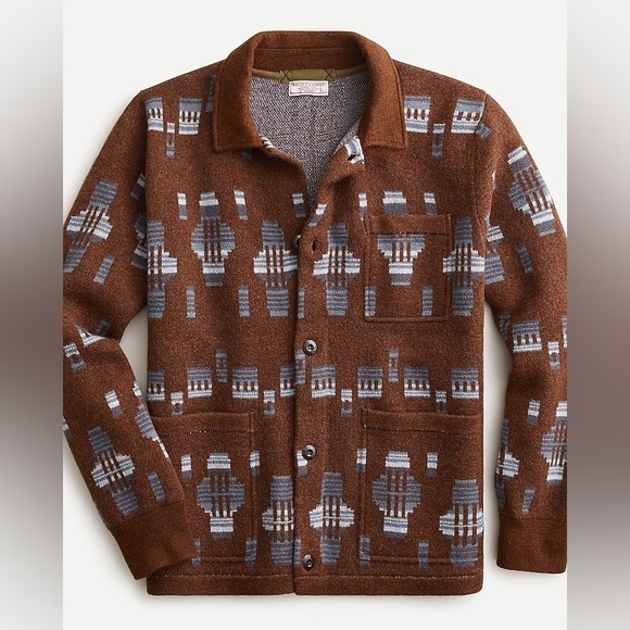 J. Crew Wallace & Barnes, Boiled Merino Wool Jacquard Chore Jacket - Picture 3 of 8